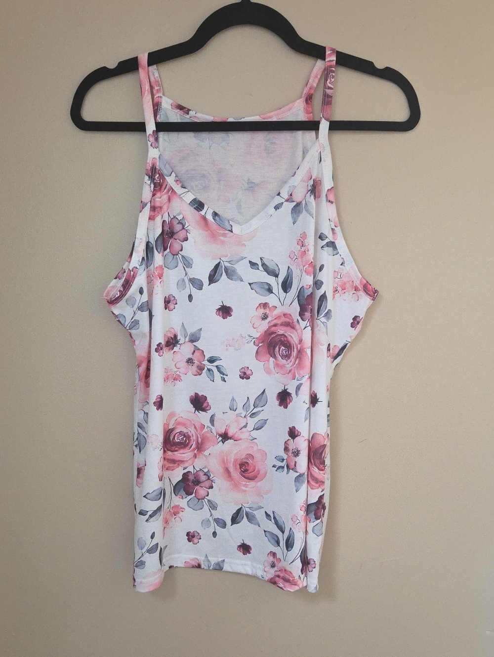 Floral V-Neck Sleeveless Tank Top - Pink Floral